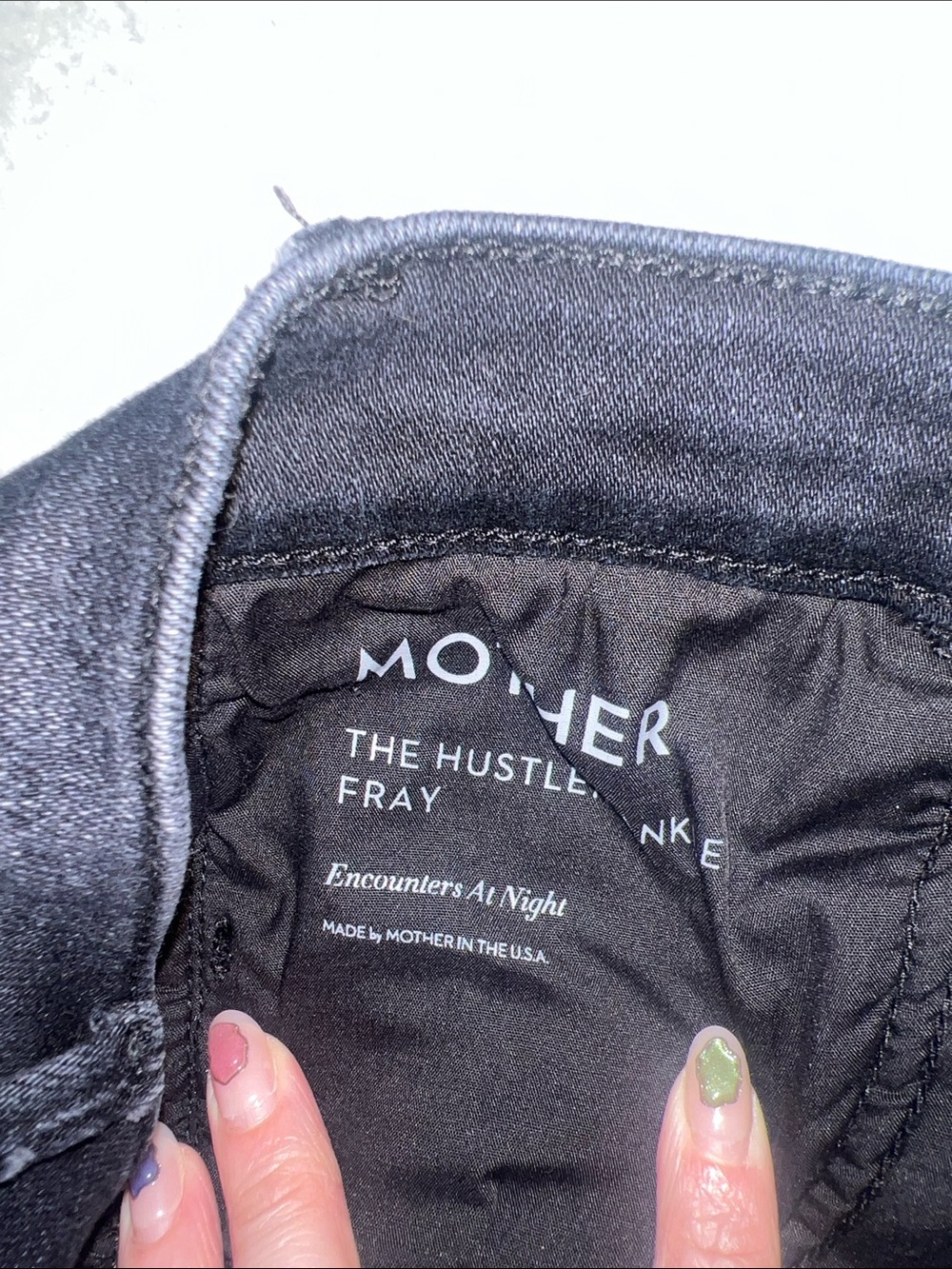 MOTHER Hustler Ankle Fray Crop Flare High Rise Washed Black Jeans 29 - Picture 5 of 14